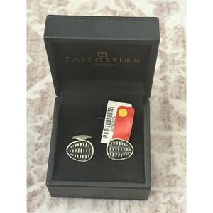 $550 NIB Men's Tateossian Oxidised Sterling Silver & Trilobites Cufflinks